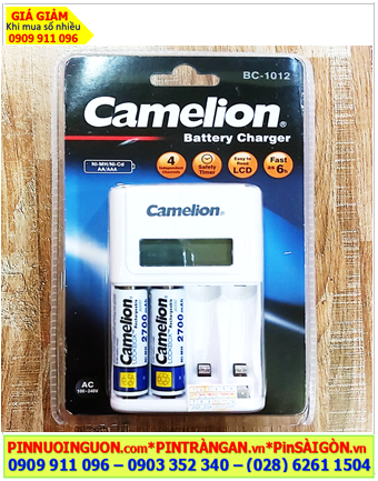 Camelion BC-1012; Bộ sạc pin BC-1012 kèm 2 pin sạc Camelion NH-AA2700LBP2 (AA2700mAh 1.2v)